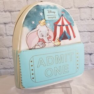 Loungefly Dumbo Circus Ticket Admit One Stars Night Disney Mini Backpack Bag New